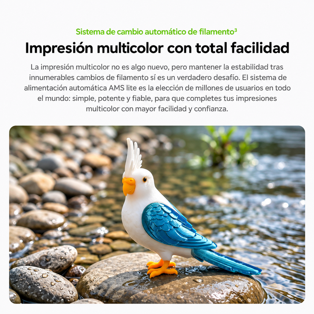 Bambu Lab A2L Combo con AMS lite | Impresora 3D Multicolor de Gran Formato