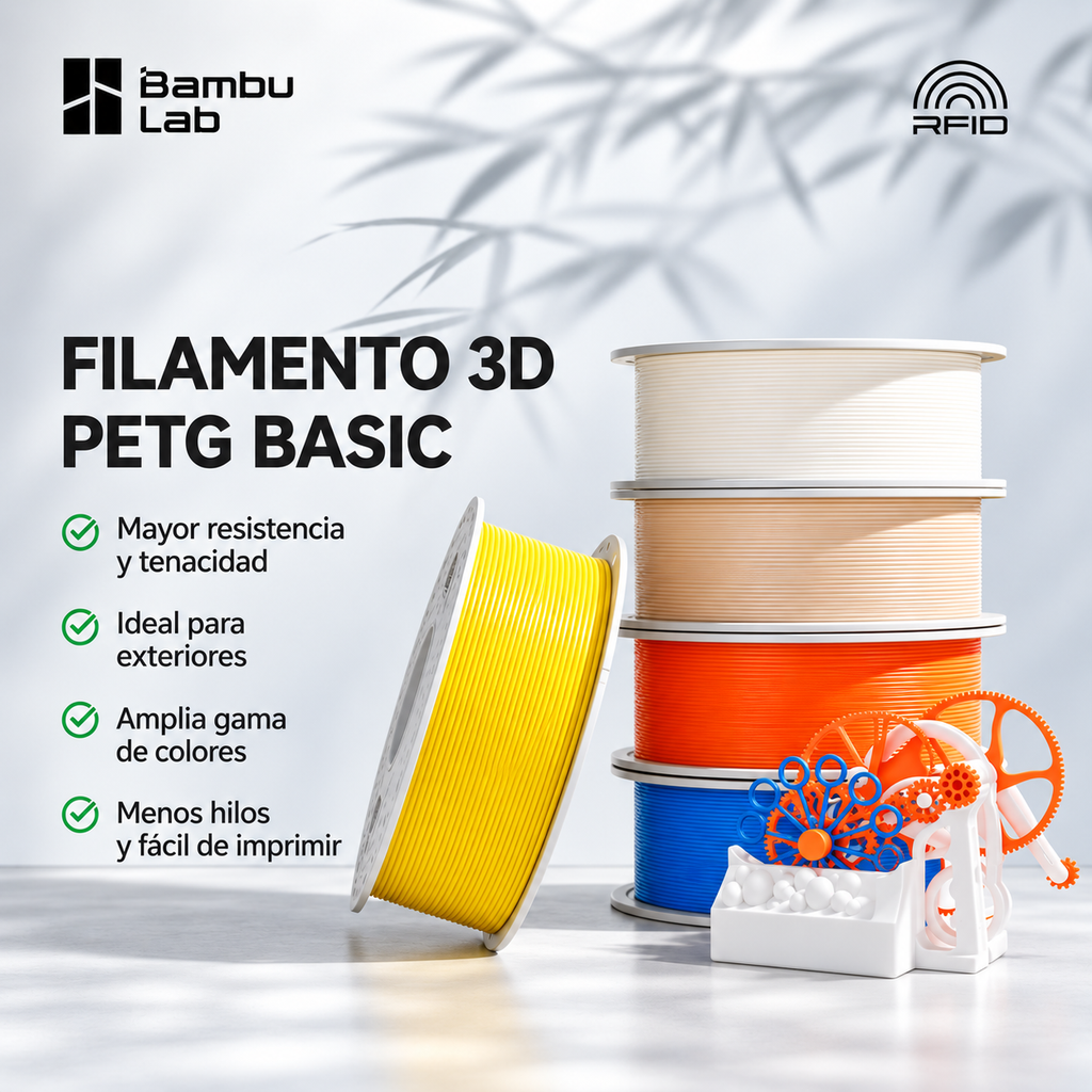 Filamento Bambu Lab PETG Basic 1.75 mm 1 kg Alta Resistencia