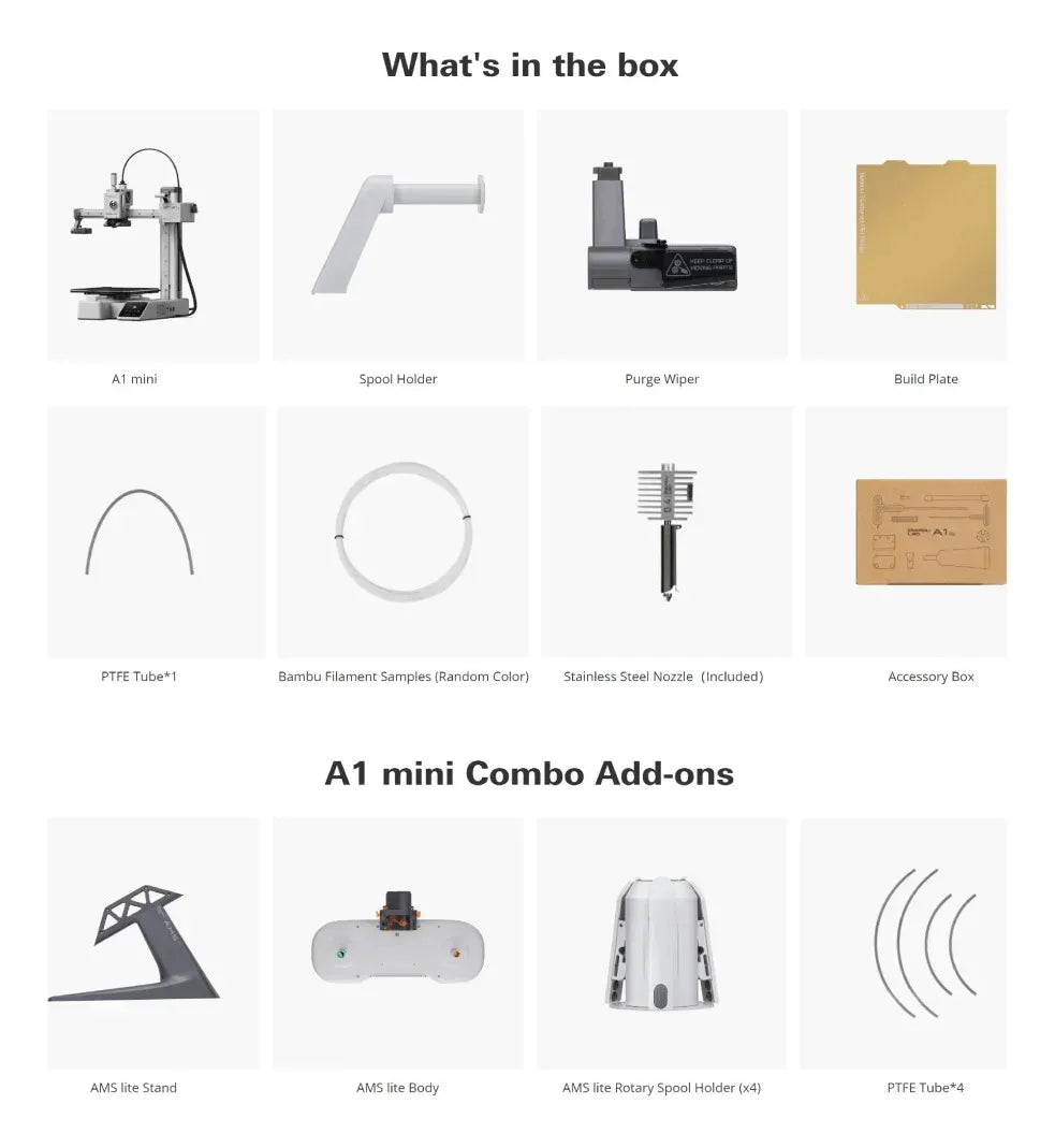 Bambu Lab A1 Mini Combo con AMS Lite | Impresora 3D FDM multicolor compacta